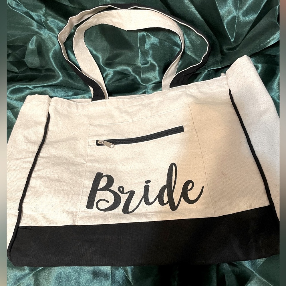 Large canvas “Bride” tote bag